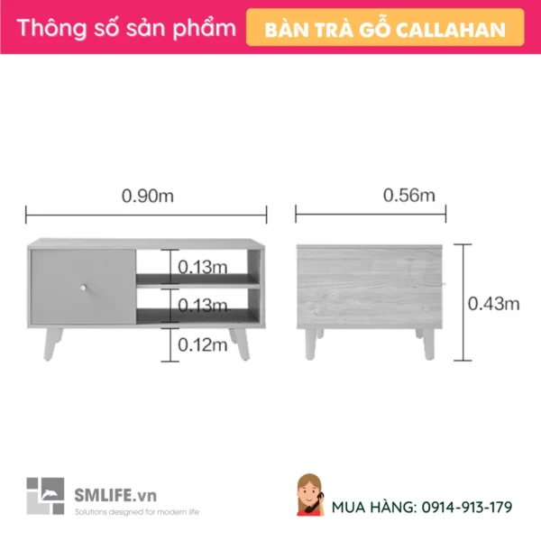 Bàn sofa hiện đại thiết kế tiện lợi Callahan (2)