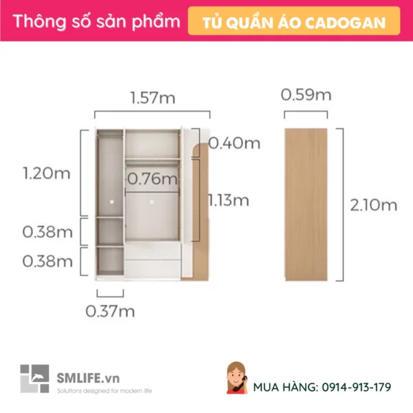 Mẫu tủ gỗ công nghiệp đẹp Cadogan (2)