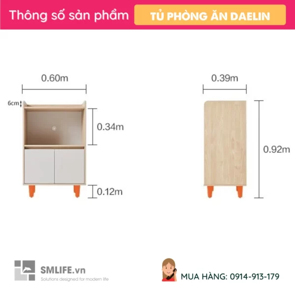 Tủ bếp để lò vi sóng gỗ hiện đại Daelin (2)