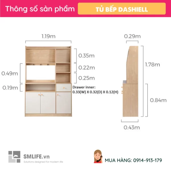 Tủ bếp gỗ hiện đại Dashiell (2)