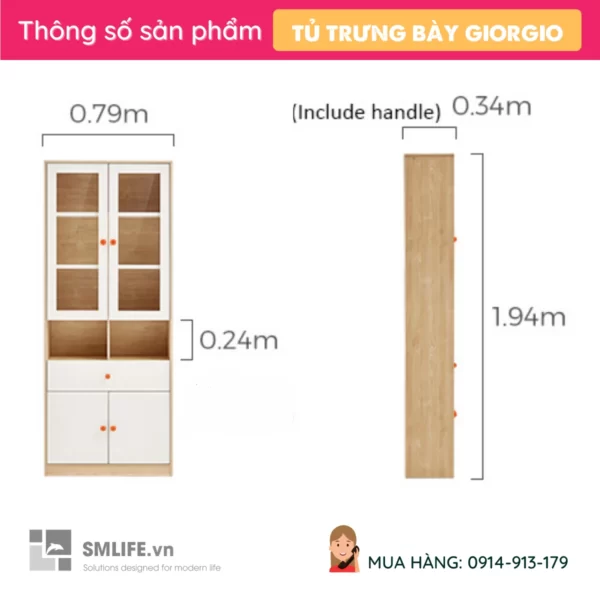 Tủ đựng tài liệu gia đình bằng gỗ MDF cao cấp Giorgio (2)