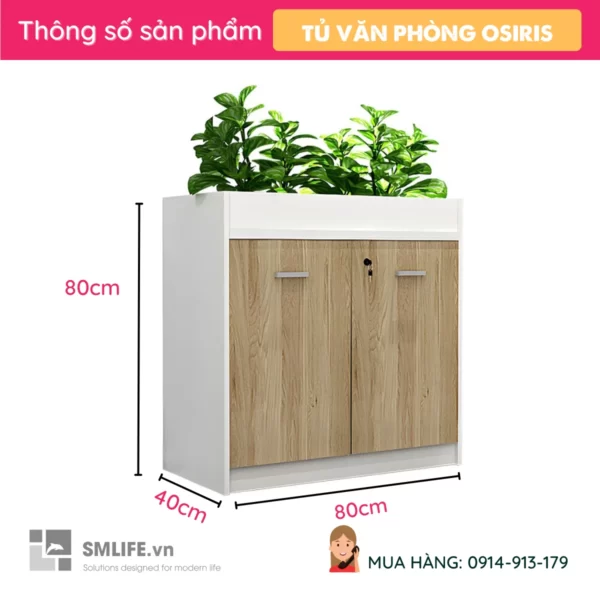 Tủ gỗ văn phòng, tủ để đồ thiết kế tiện lợi Oisin (2)