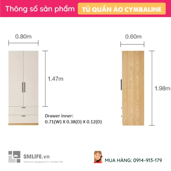 Tủ quần áo cao cấp đẹp sang trọng Cymbaline (2)