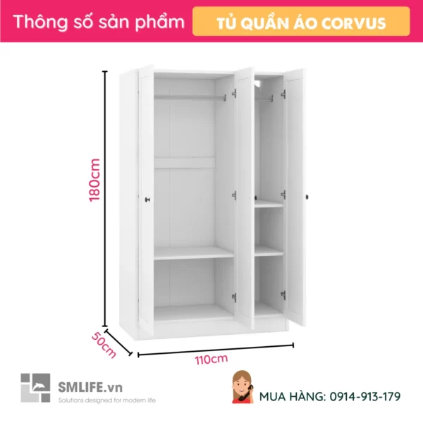 Tủ quần áo phong cách tân cổ điển Corvus