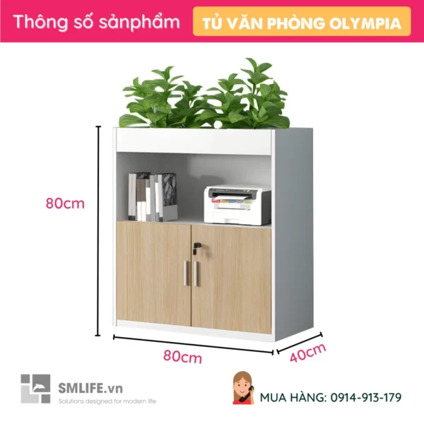 Tủ tài liệu bằng gỗ, tủ tài liệu trang trí Olympia (2)