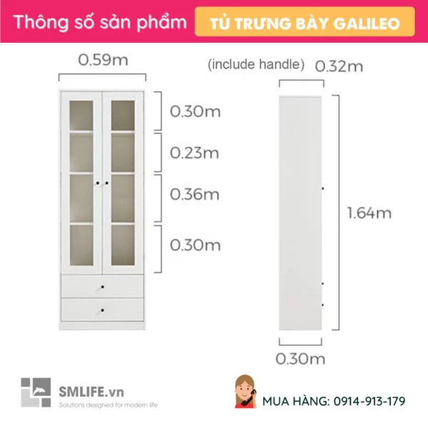 Tủ tài liệu cánh kính cao cấp Galileo (2)