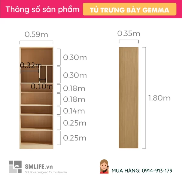 Tủ văn phòng bằng gỗ công nghiệp cao cấp Gemma (2)