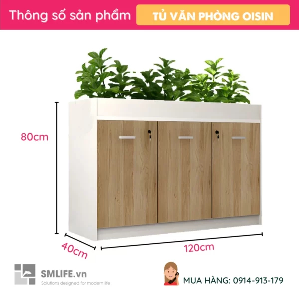 Tủ văn phòng dáng lửng, tủ trang trí nhỏ gọn Osiris (2)