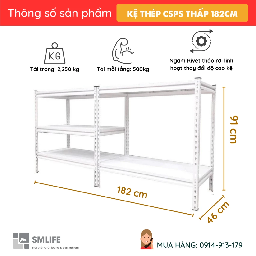 Ke ngan thep thap CSPS 182 x 46 x 91cm 1