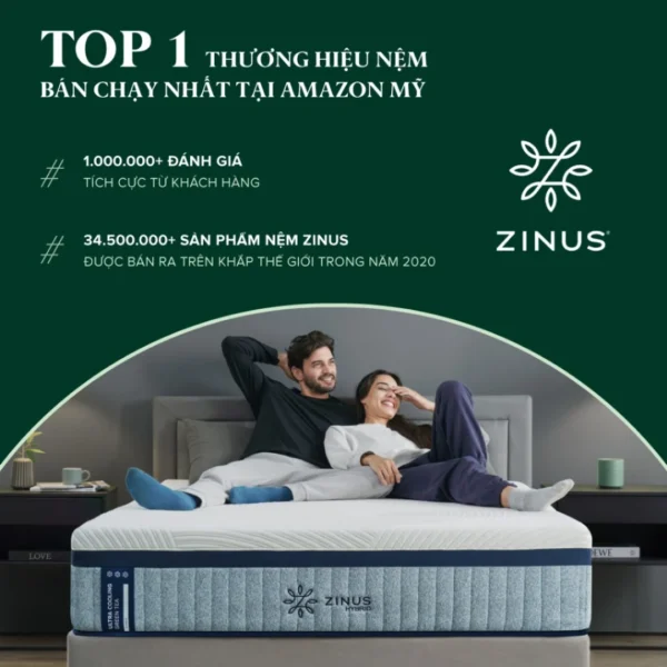 Nệm Memory Foam ZINUS Nâng Đỡ Cột Sống, Giảm Nhức Mỏi Toàn Thân Và Thoáng Khí 9cm (9)