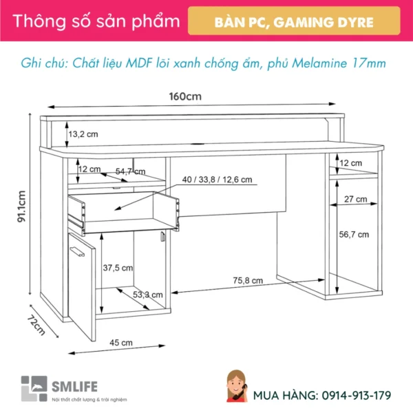 Bàn gaming chất lượng cao Dyre (2)