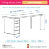 Bàn làm việc IKEA 1 tủ ngăn kéo chân thép tròn Desiree (2)