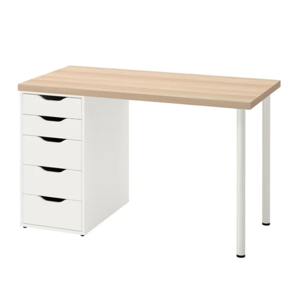 Bàn làm việc IKEA 1 tủ ngăn kéo chân thép tròn Desiree (3)