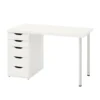 Bàn làm việc IKEA 1 tủ ngăn kéo chân thép tròn Desiree (4)