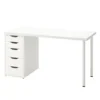 Bàn làm việc IKEA 1 tủ ngăn kéo chân thép tròn Desiree (5)