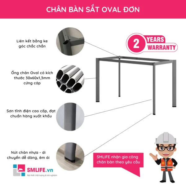 Chân bàn sắt Oval bàn đơn (2)