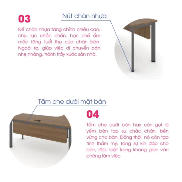 Bàn chân sắt Oval chữ L mặt gỗ OVAL.LYG (4)