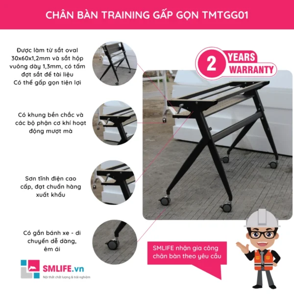 Chân bàn training gấp gọn TMTGG01 (2)