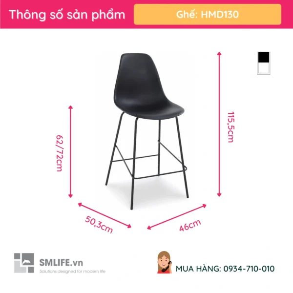 Ghe nhua cafe ngoai troi HMD130 2
