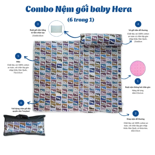 Combo nem goi cho be 6 trong 1 Baby Hera 4 1