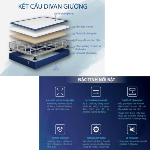 Divan giuong khach san boc vai hien dai nhieu size D2 5