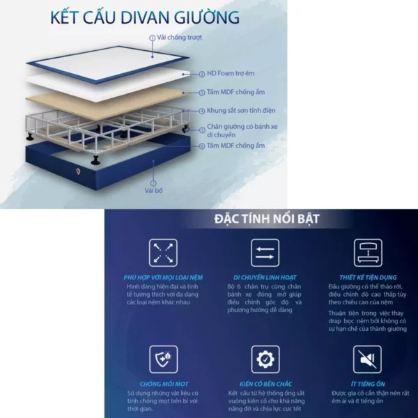 Divan giuong khach san boc vai hien dai nhieu size D3 3