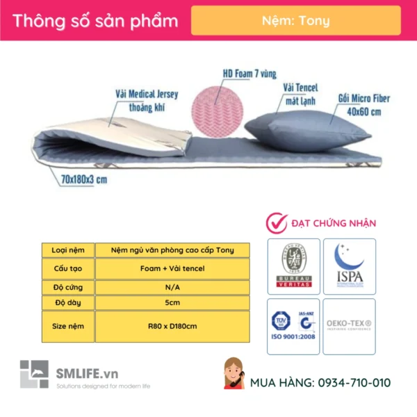 Nem ngu van phong cao cap Tony 2 1