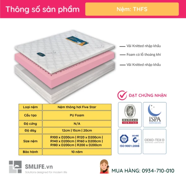 Nem thong hoi Five Star nhieu size THFS 2