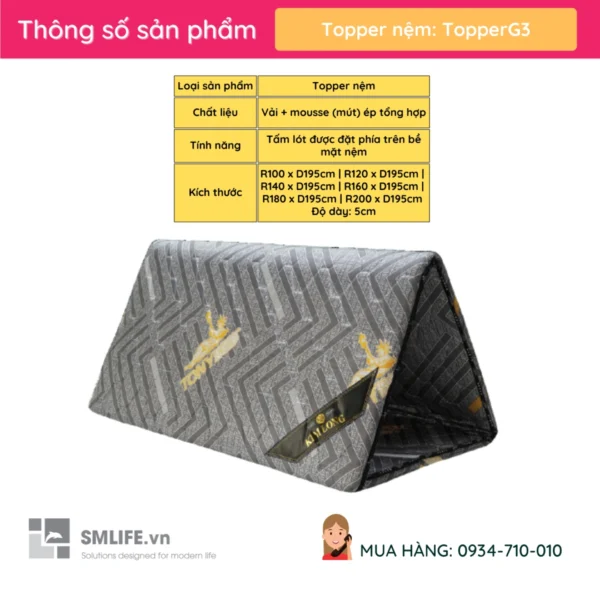 Topper Nem Gap 3 nhieu size TopperG3 2