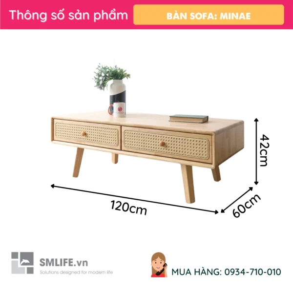 Bàn sofa gỗ tự nhiên Minae (2)