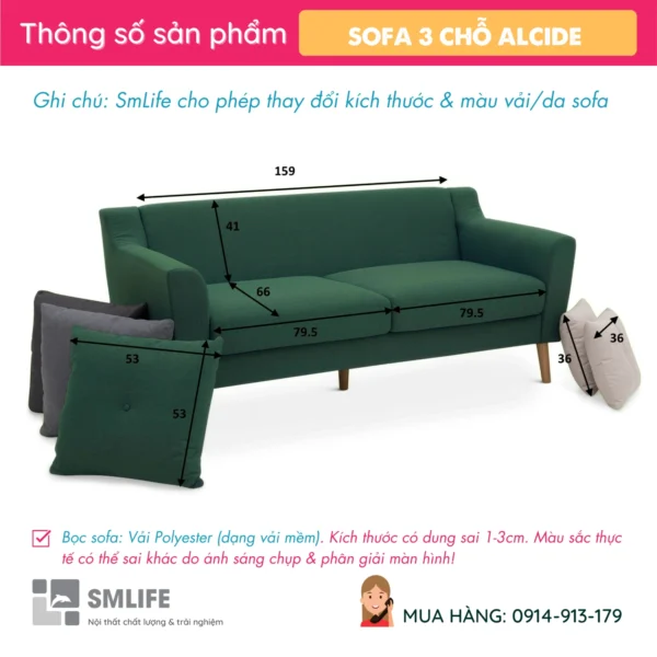 Bộ ghế sofa phòng khách vải ALCIDE (2)