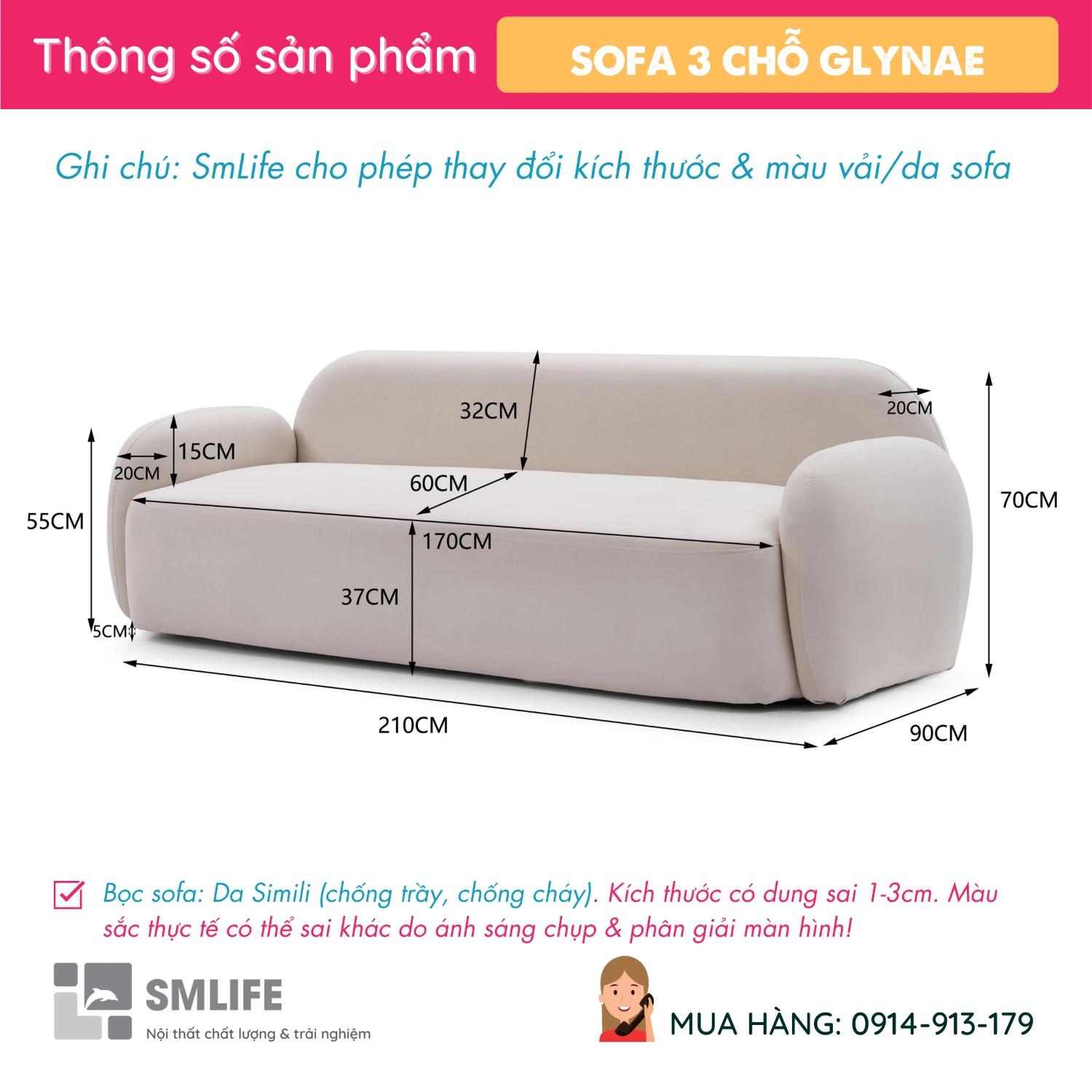 Ghe sofa da cao cap phong khach GLYNAE 21