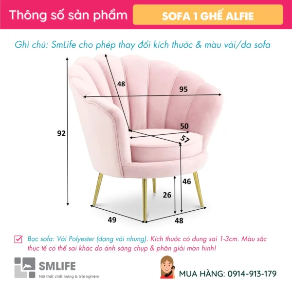Ghế sofa đơn hiện đại thanh lịch ALFIE (2)