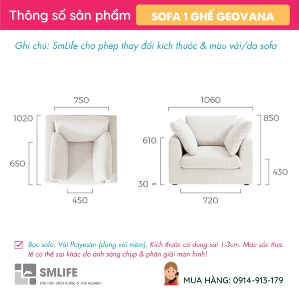 Ghế sofa đơn sang trọng GEOVANA (2)