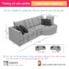Ghế sofa góc L bọc vải phòng khách BORSKA (2)