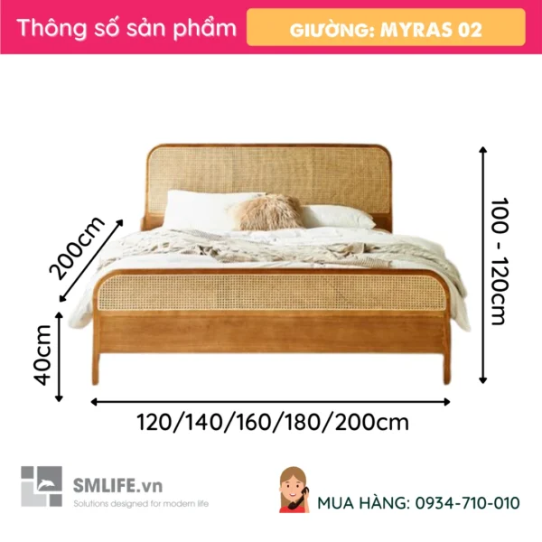 Giường gỗ tự nhiên Myras 02 (2)