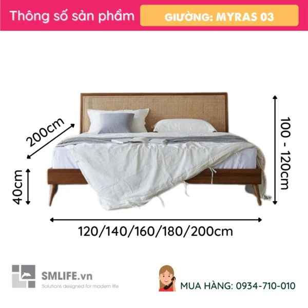 Giường gỗ tự nhiên Myras 03 (2)
