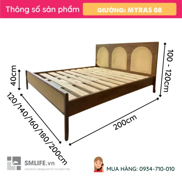 Giường gỗ tự nhiên Myras 08 (2)