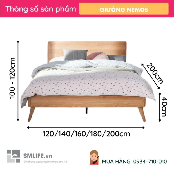 Giường gỗ tự nhiên Nemos (2)