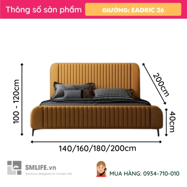 Giường ngủ bọc vải hiện đại Eadric 26 (2)