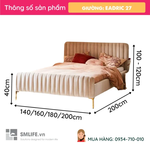 Giường ngủ bọc vải hiện đại Eadric 27 (2)