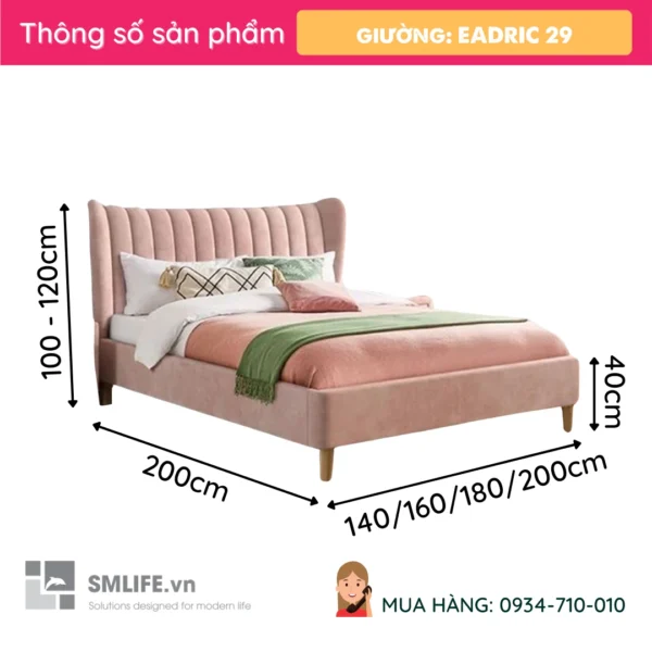 Giường ngủ bọc vải hiện đại Eadric 29 (2)