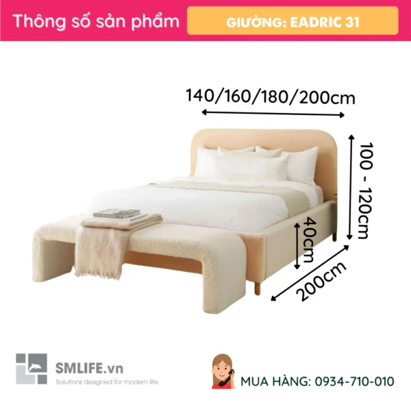 Giường ngủ bọc vải hiện đại Eadric 31 (2)