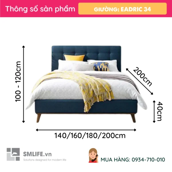 Giường ngủ bọc vải hiện đại Eadric 34 (2)