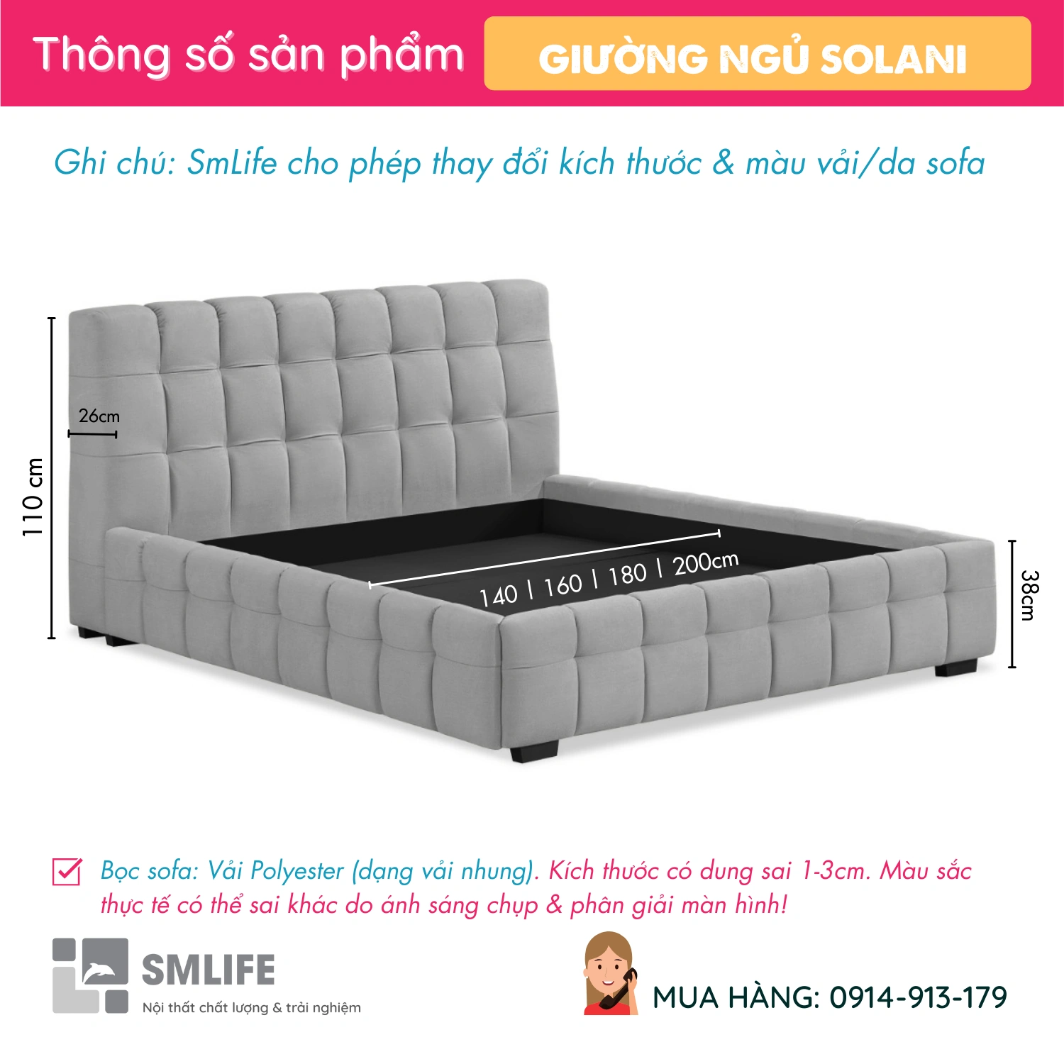 Giuong ngu dep hien dai boc vai ni Solani 2 1 Giuong ngu dep hien dai boc vai ni Solani 2 1