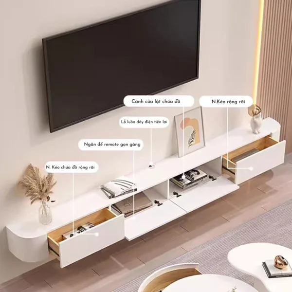 Kệ Tivi Treo Tường Bo Cong Phù hợp căn hộ chung cư TANKIA (7)