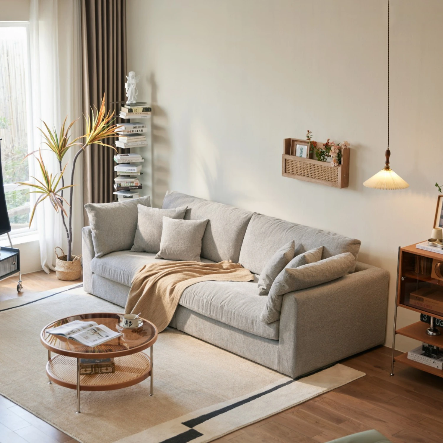 Mau ghe sofa vai hien dai 4 cho kem ghe don GEOVANA 10
