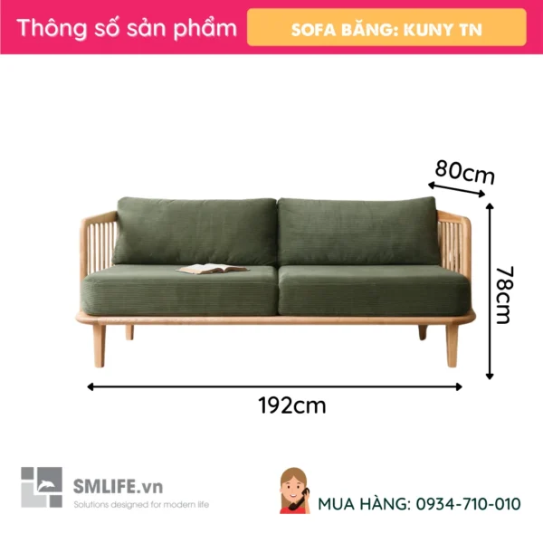 Sofa băng gỗ tự nhiên Kuny TN (2)