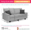 Sofa băng vải cao cấp 3 chỗ BRENCIS (2)