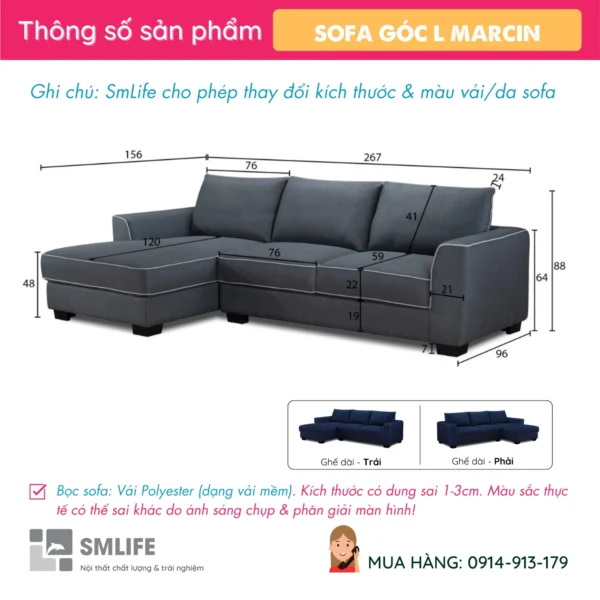 Sofa góc chữ L đẳng cấp tựa rời MARCIN (2)
